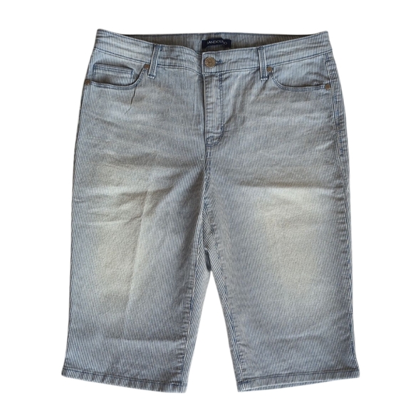 Bandolino Pants - Bandolino Riley Striped Capri Pants 6 Blue White